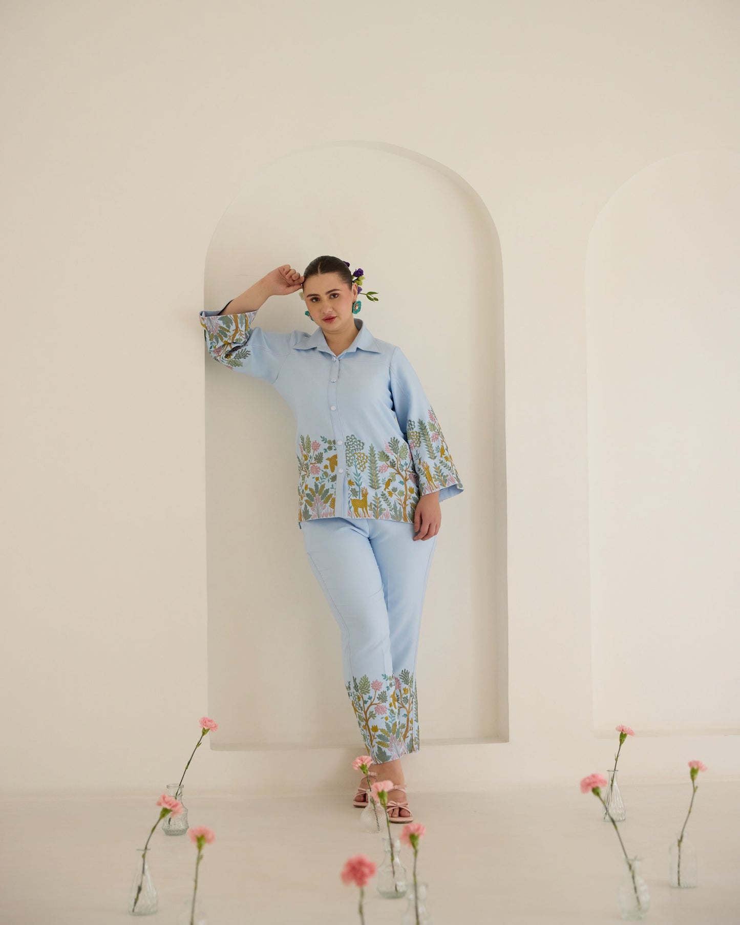 Sky Blue Floral Coord Set