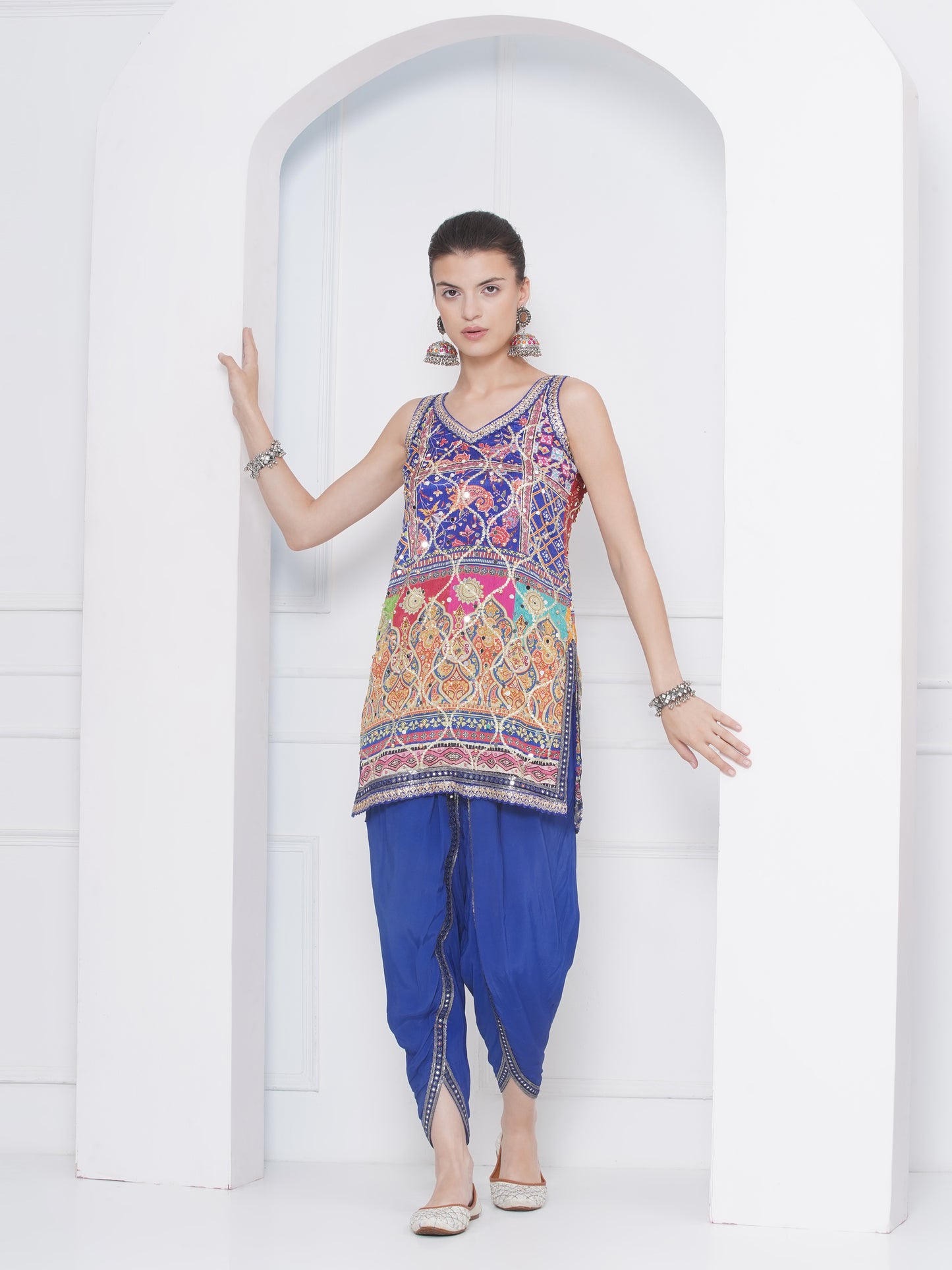 Short kurta with dhoti set