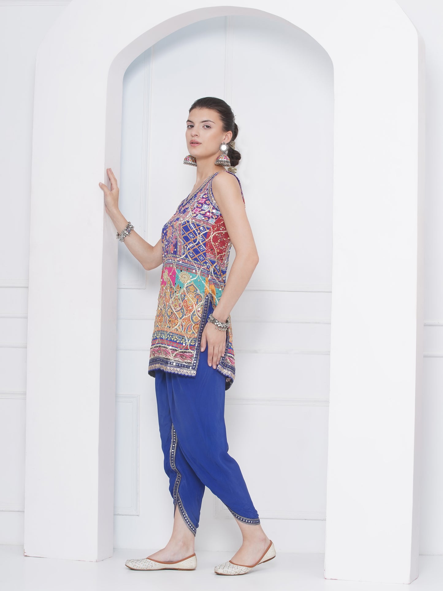 Short kurta with dhoti set