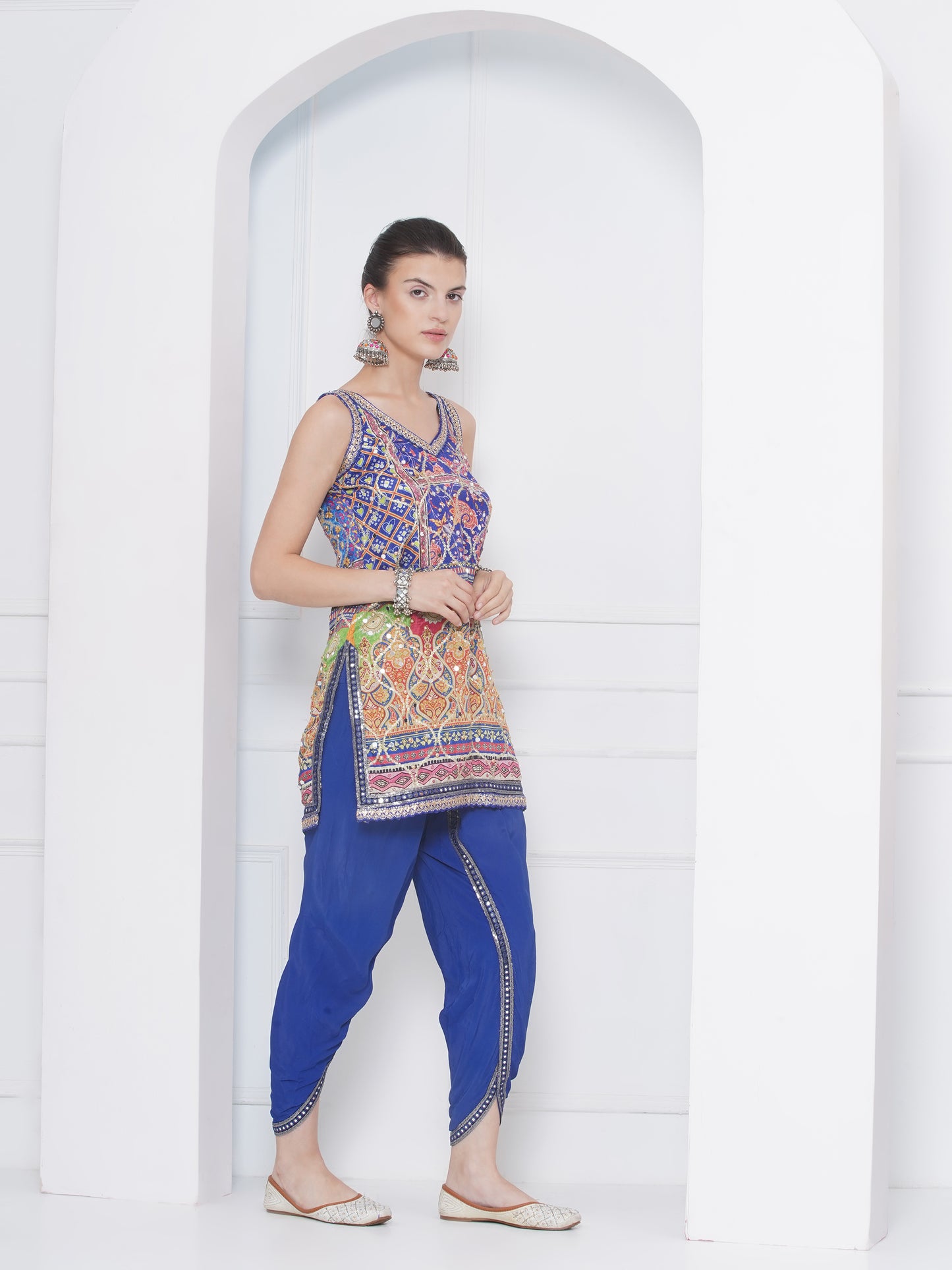 Short kurta with dhoti set
