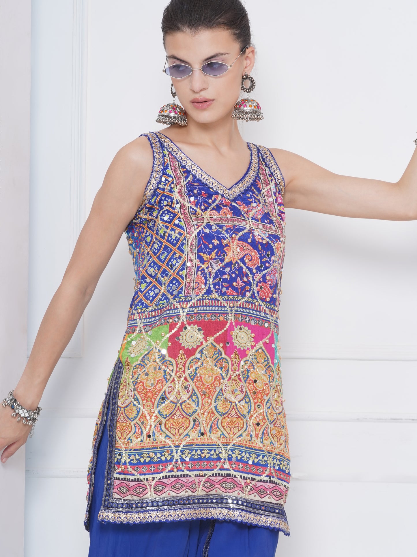 Short kurta with dhoti set