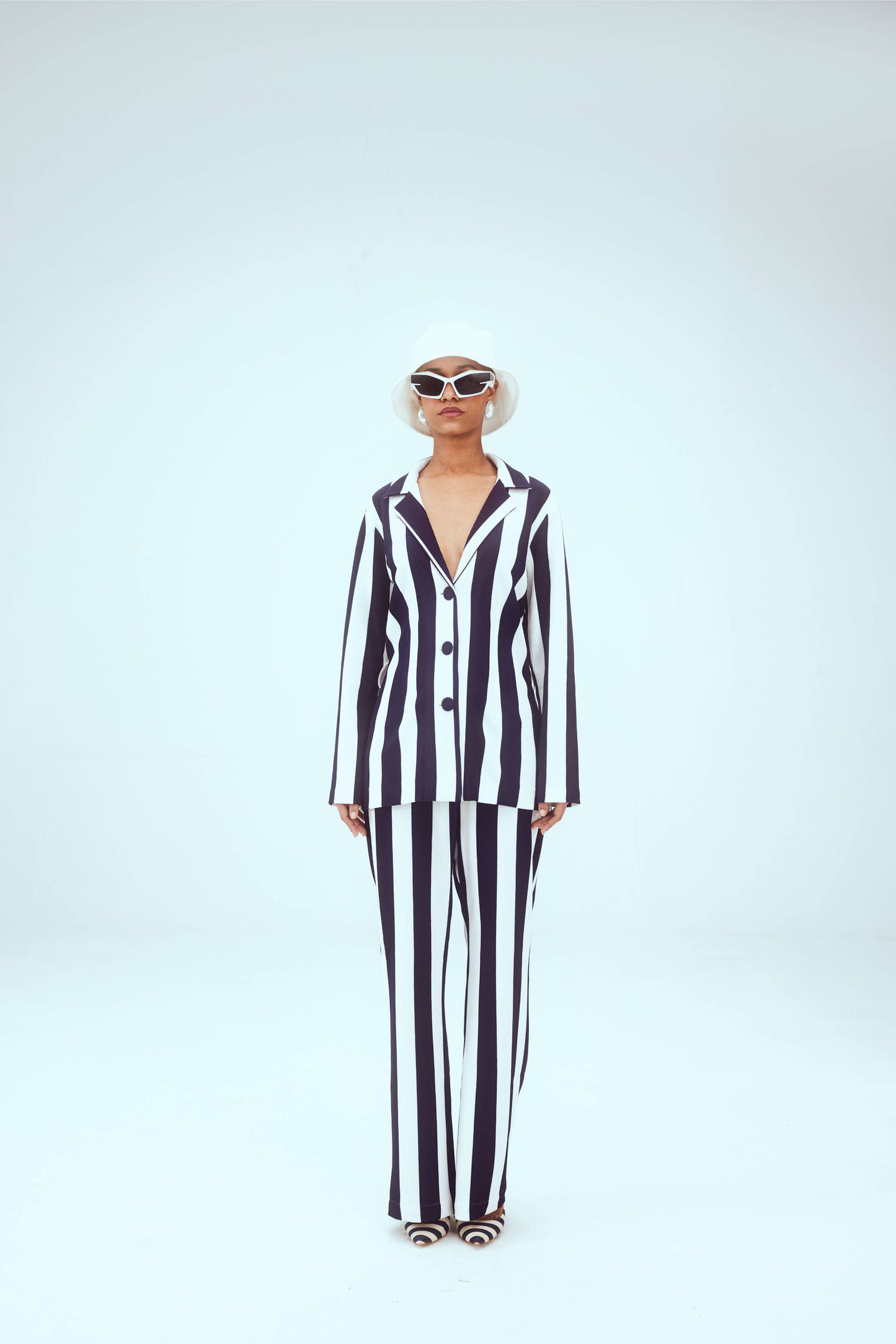 Striped pant suit