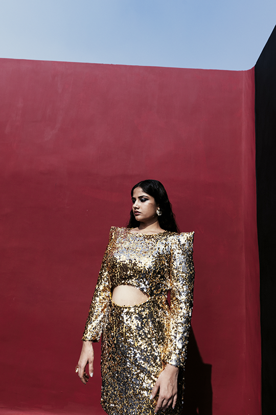 Silver gold sequin dress