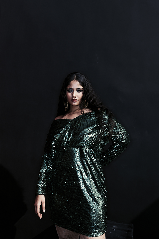 Draped sequin dress