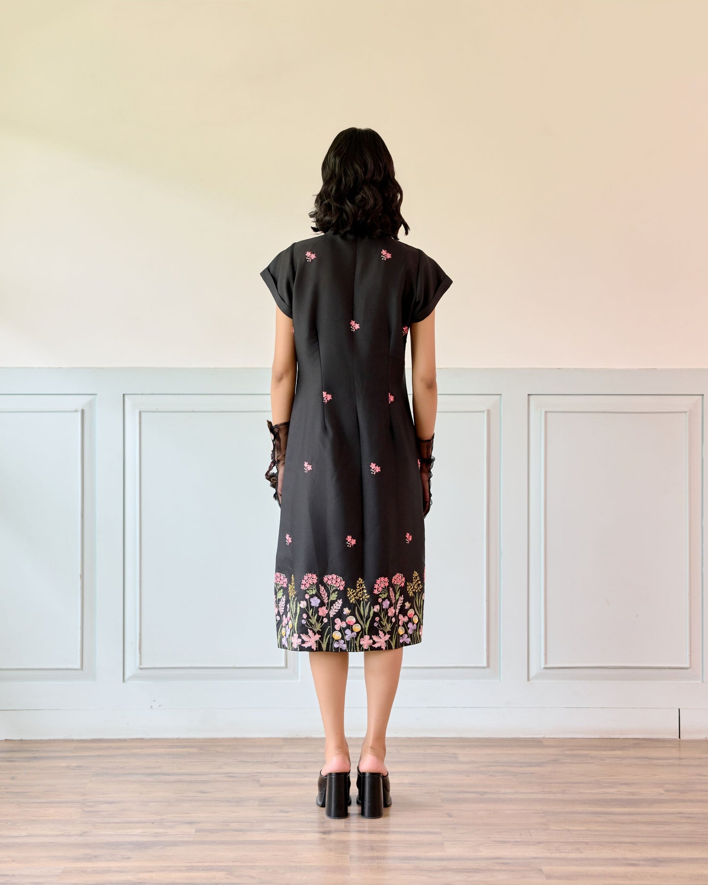 Black Floral Shirt Dress