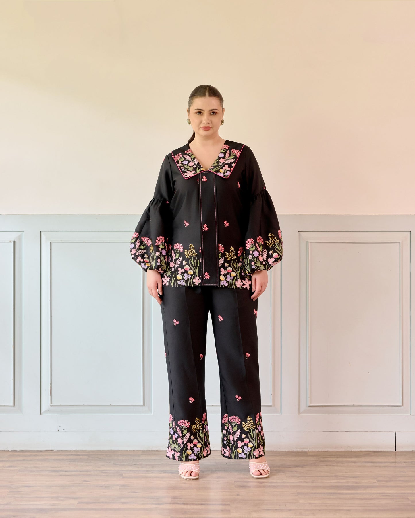 Black Floral Coord Set