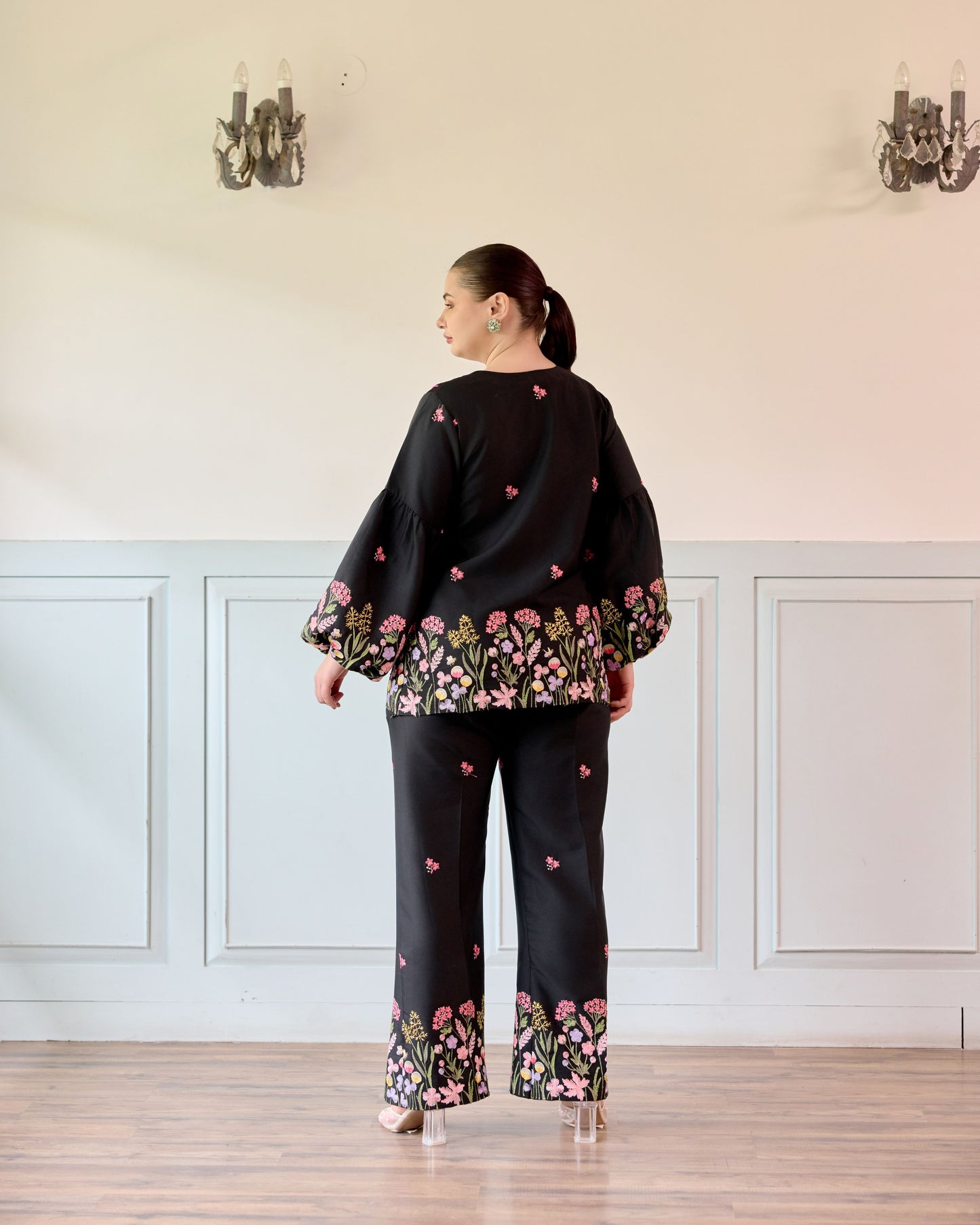 Black Floral Coord Set