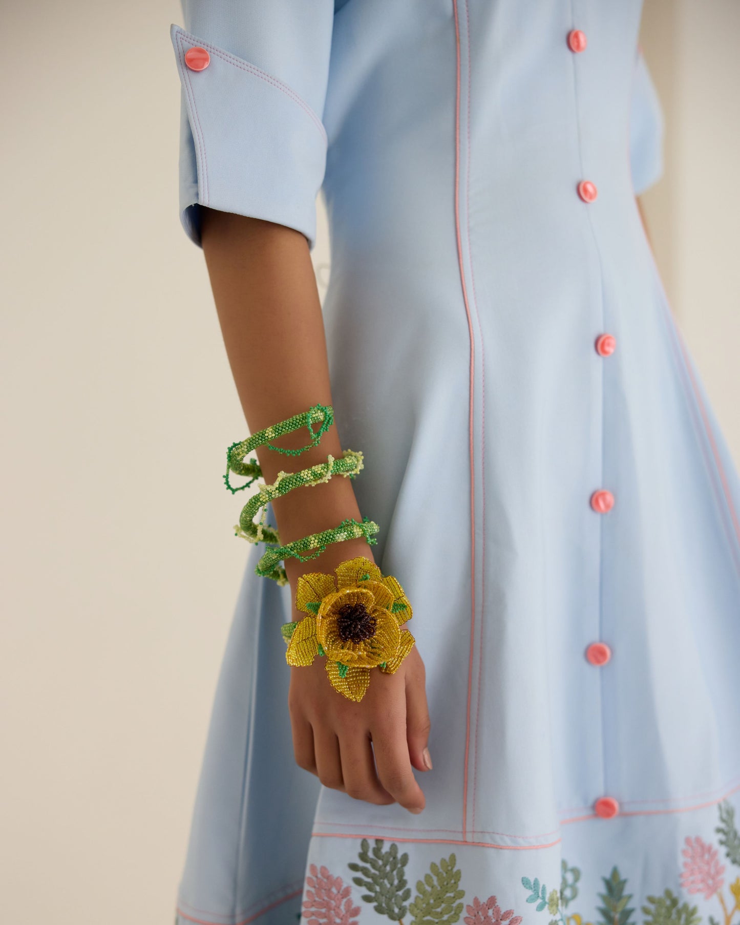 Sky Blue Floral Dress