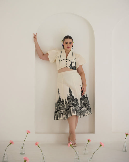Embroidered Skirt Co-ord Set