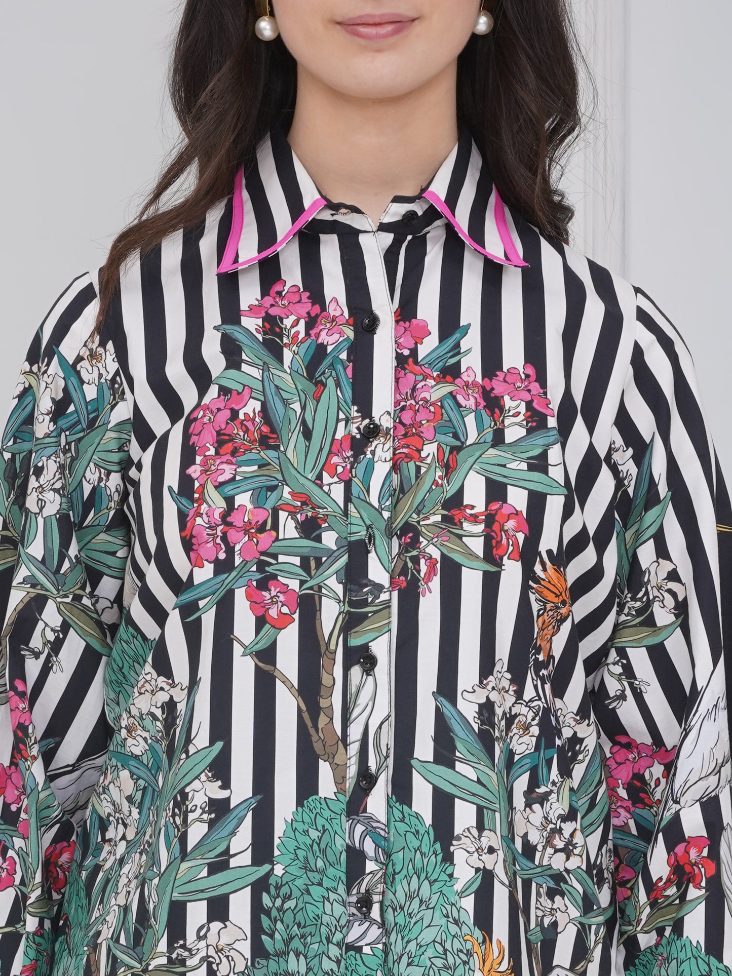 Black Stripe Floral