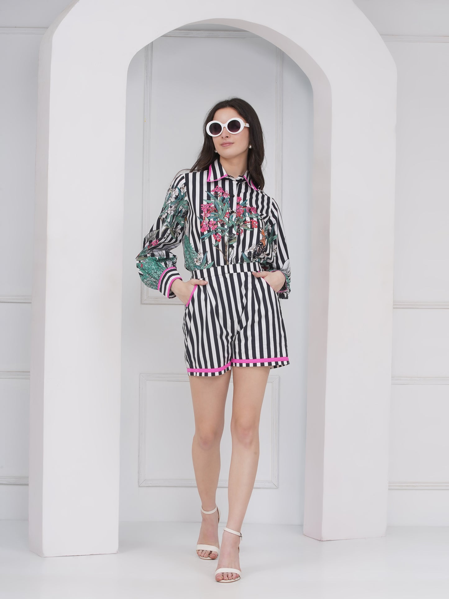 Black Stripe Floral
