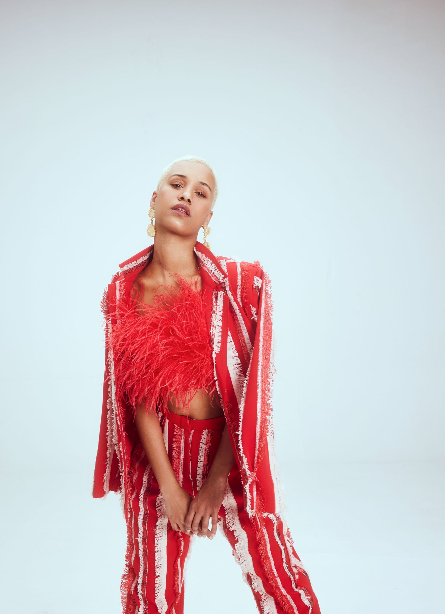 Red Sparkler Pant Suit