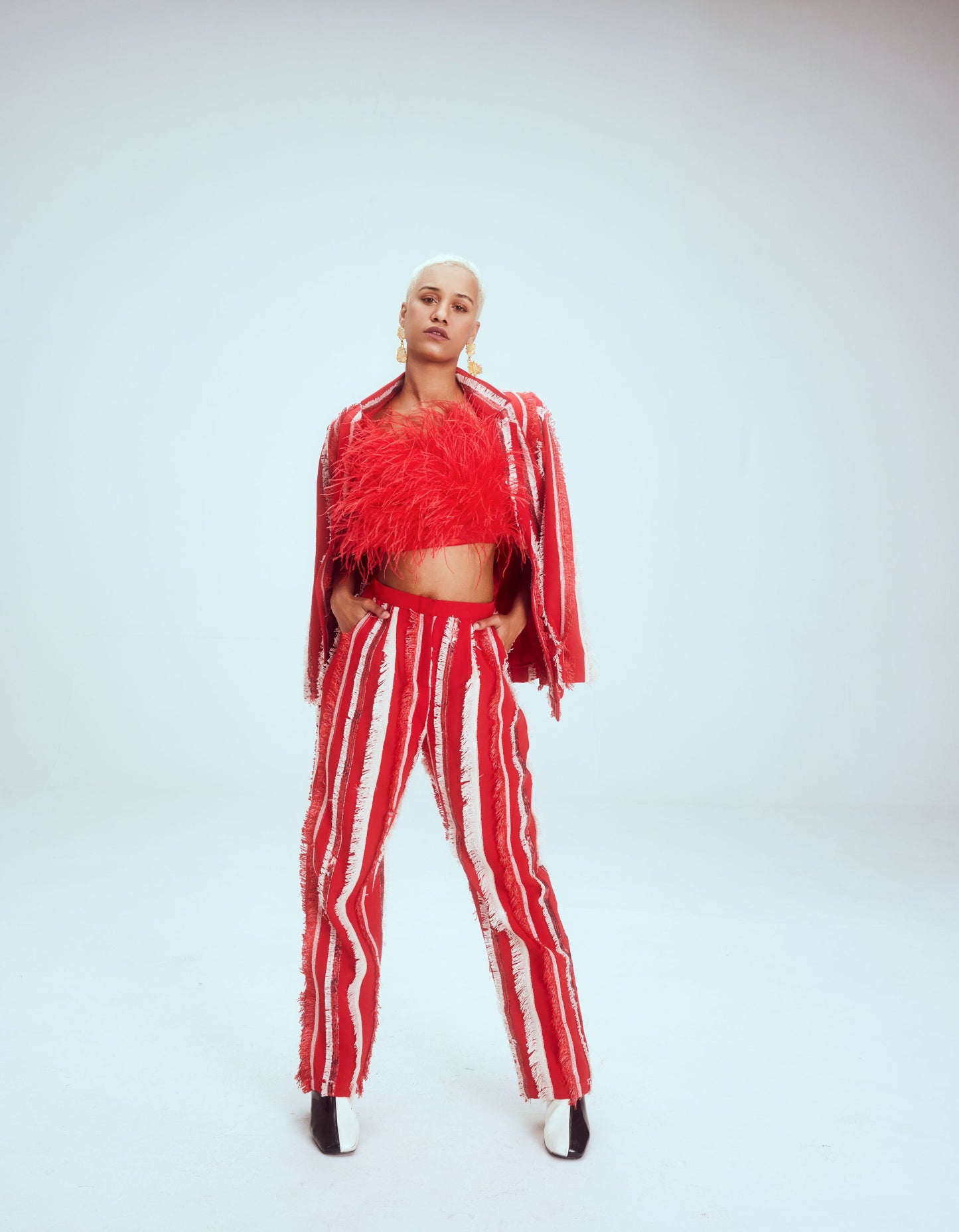 Red Sparkler Pant Suit