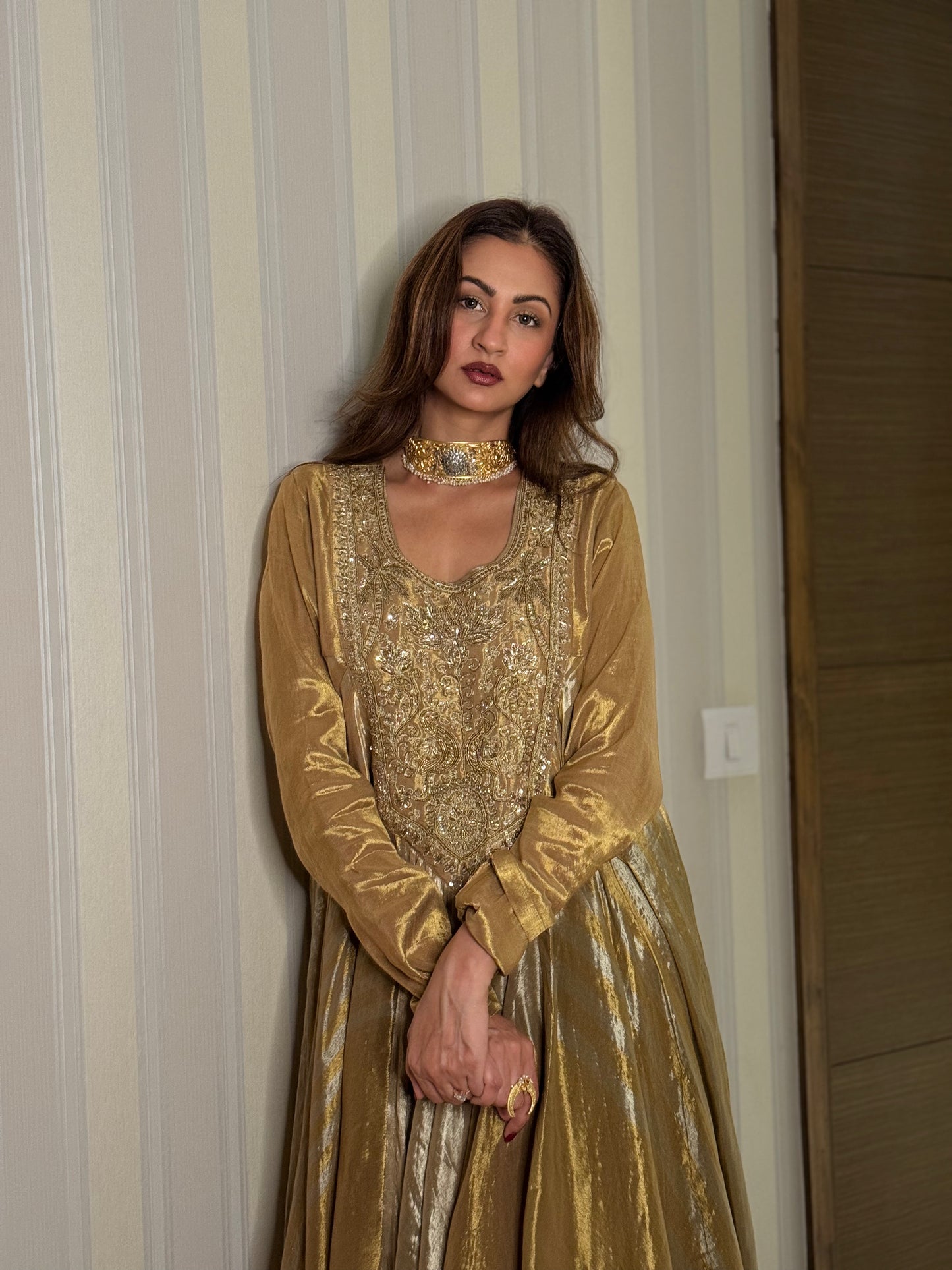 Gold Anarkali