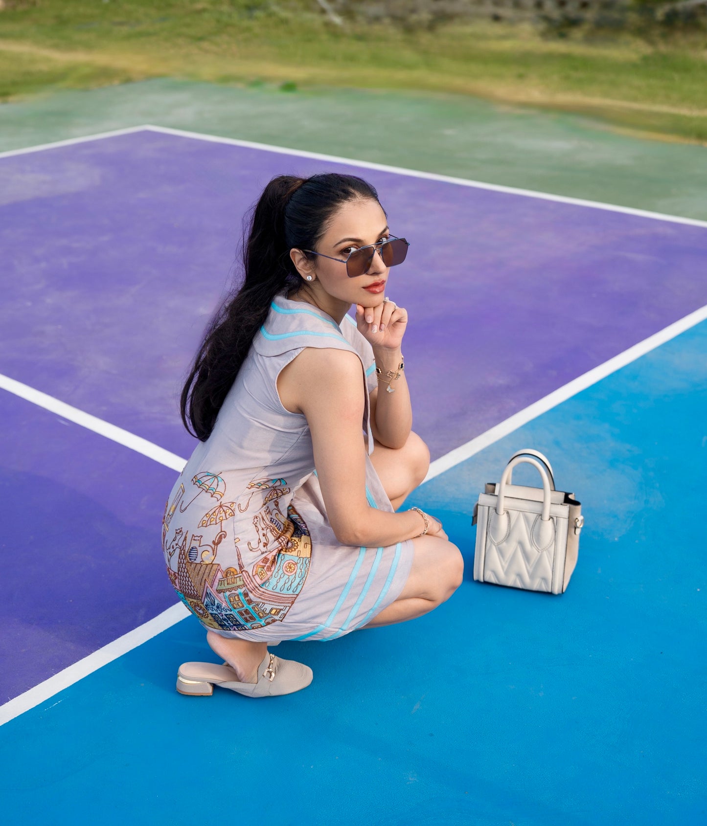 Denim Fit & Flare Dress