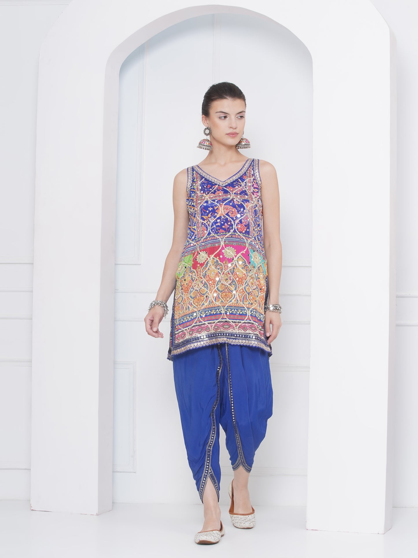 Short kurta with dhoti set