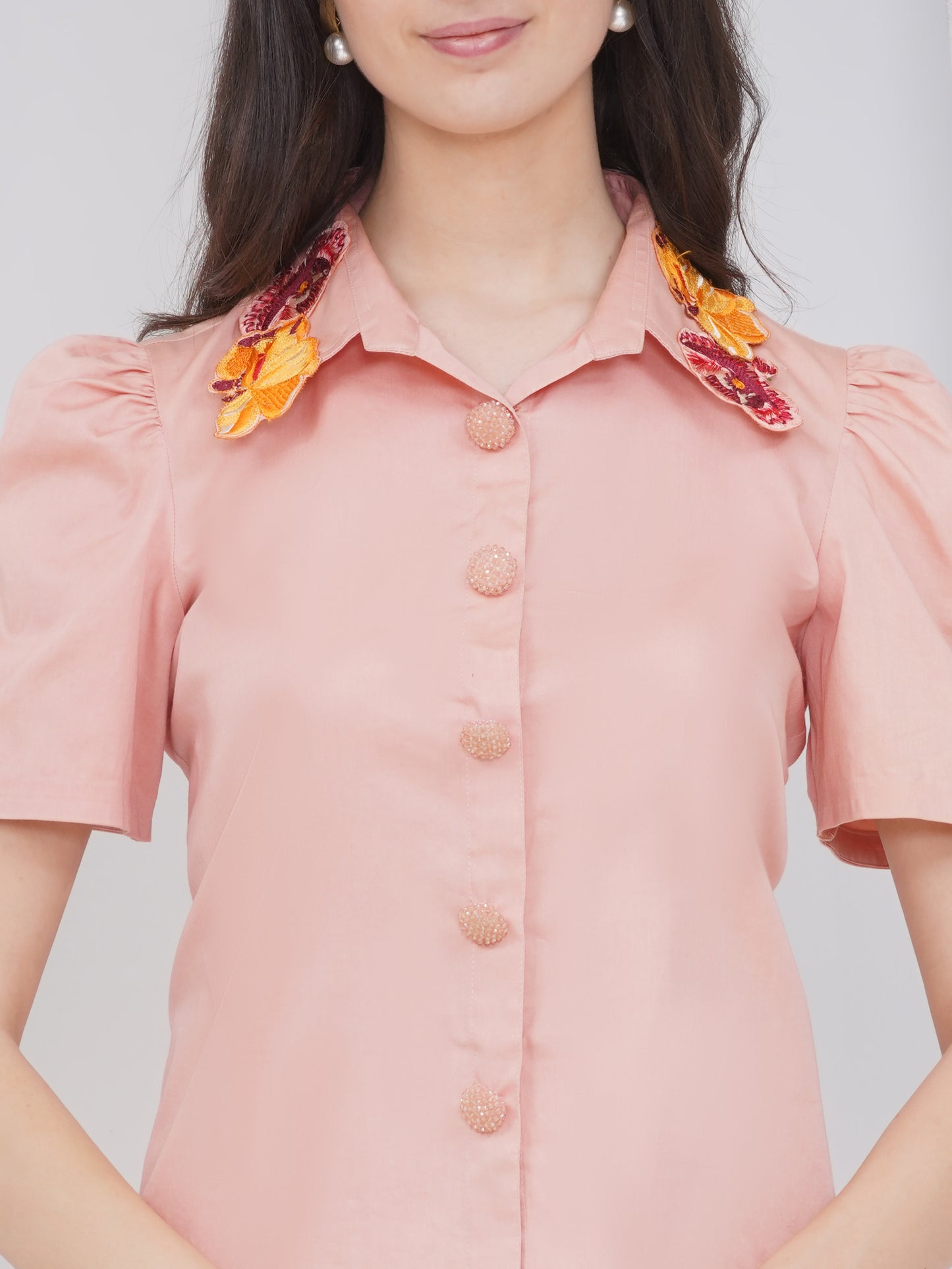Peach Skirt Coord Set