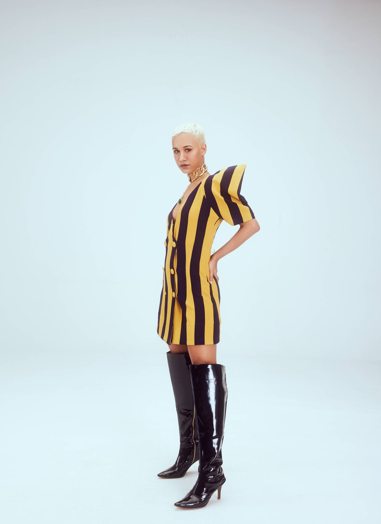 Striped blazer dress
