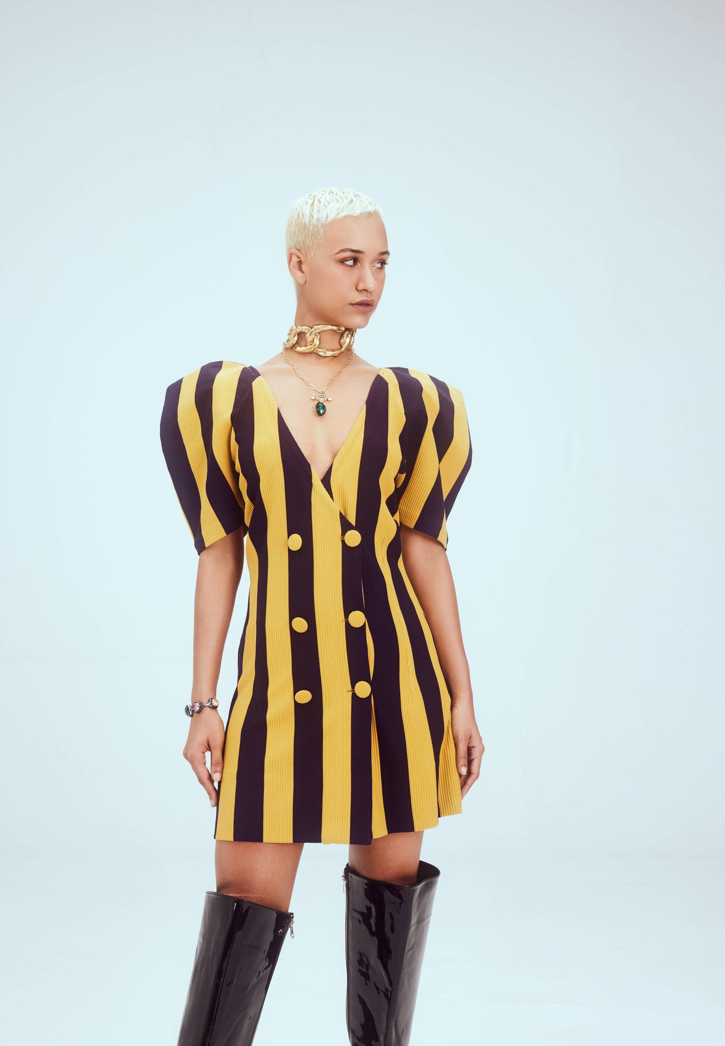 Striped blazer dress