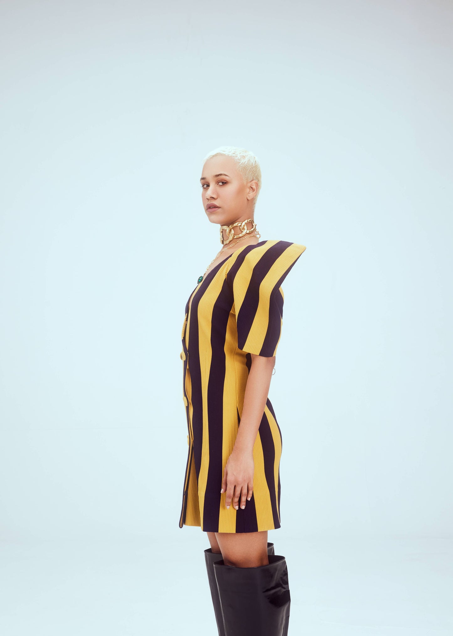 Striped blazer dress