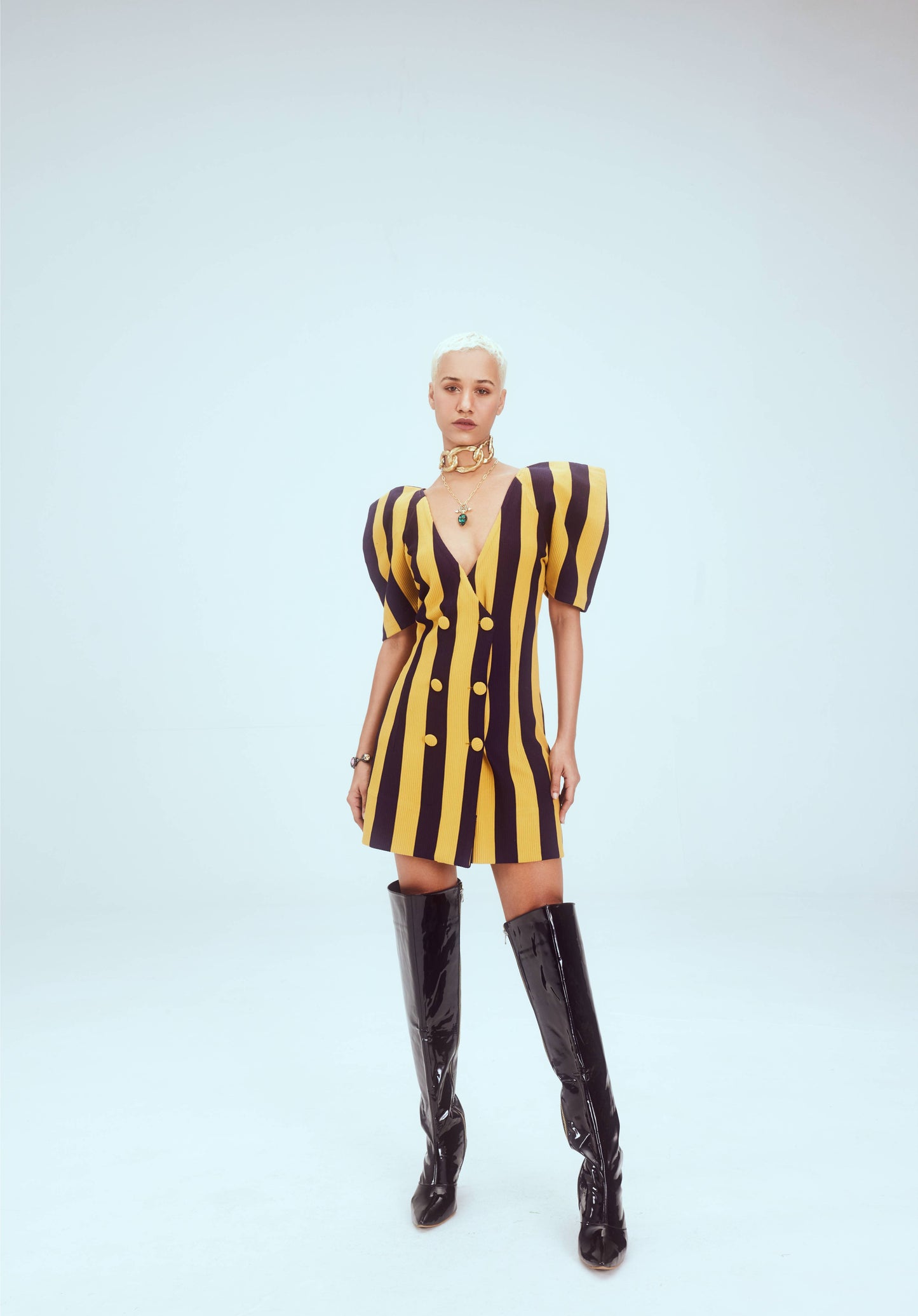 Striped blazer dress