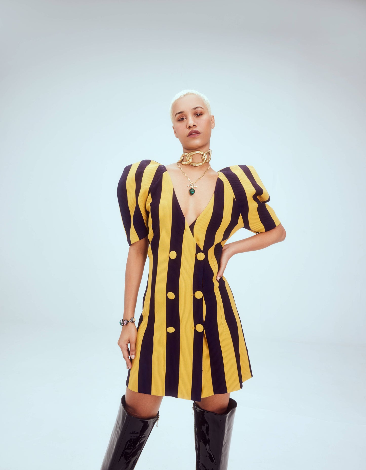Striped blazer dress
