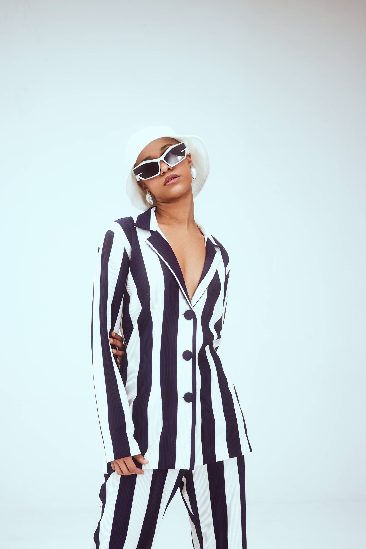 Striped pant suit