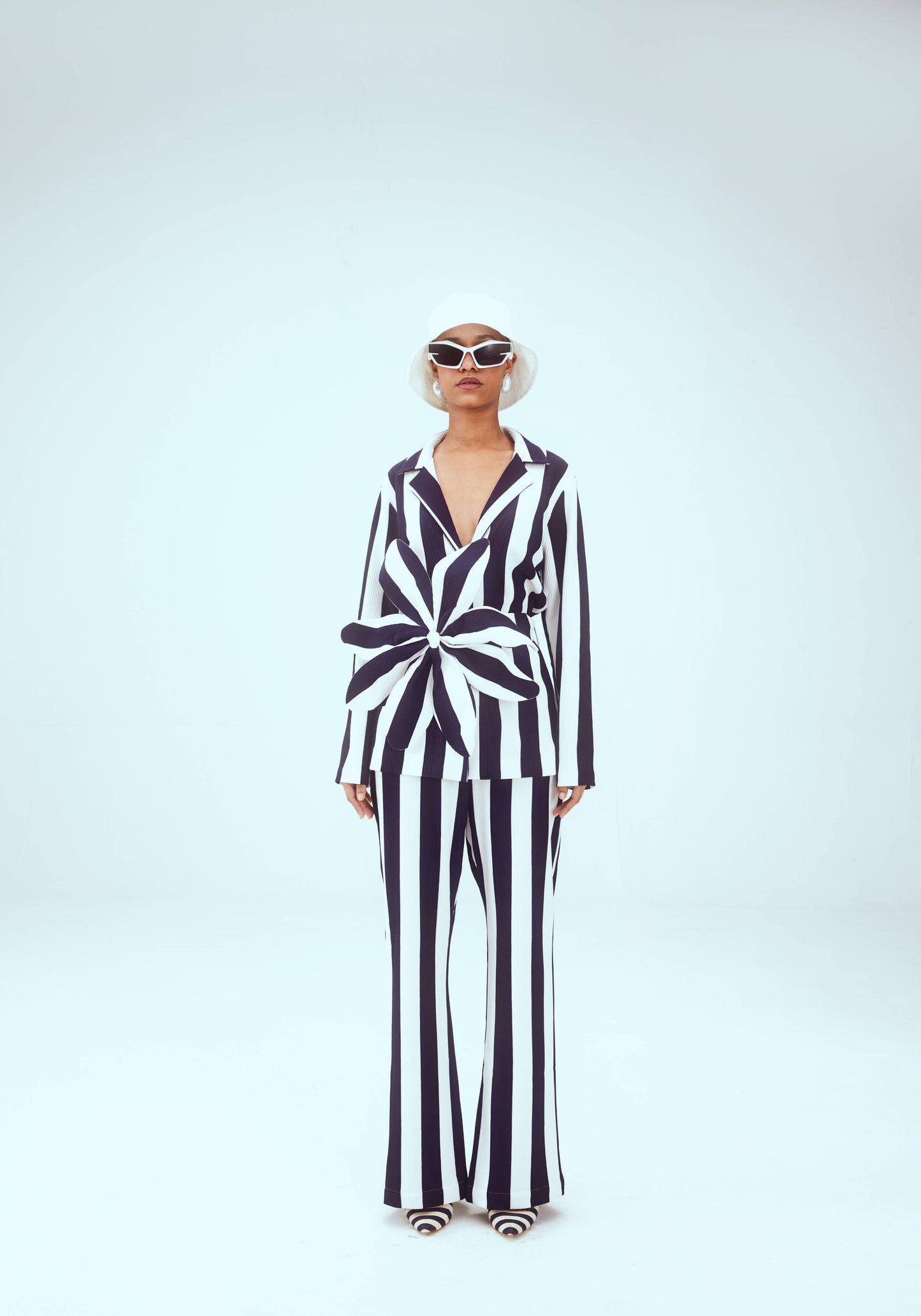 Striped pant suit