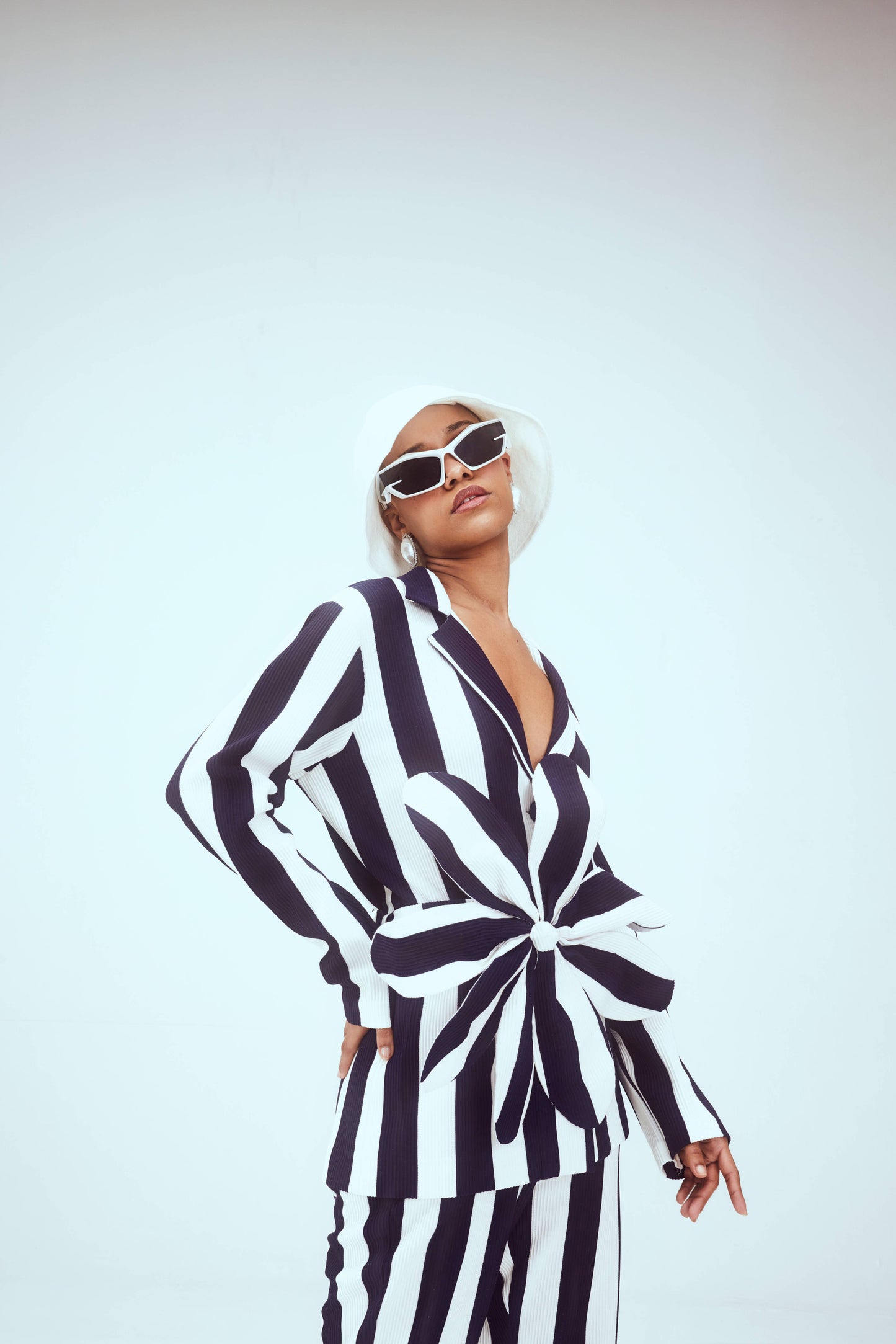 Striped pant suit