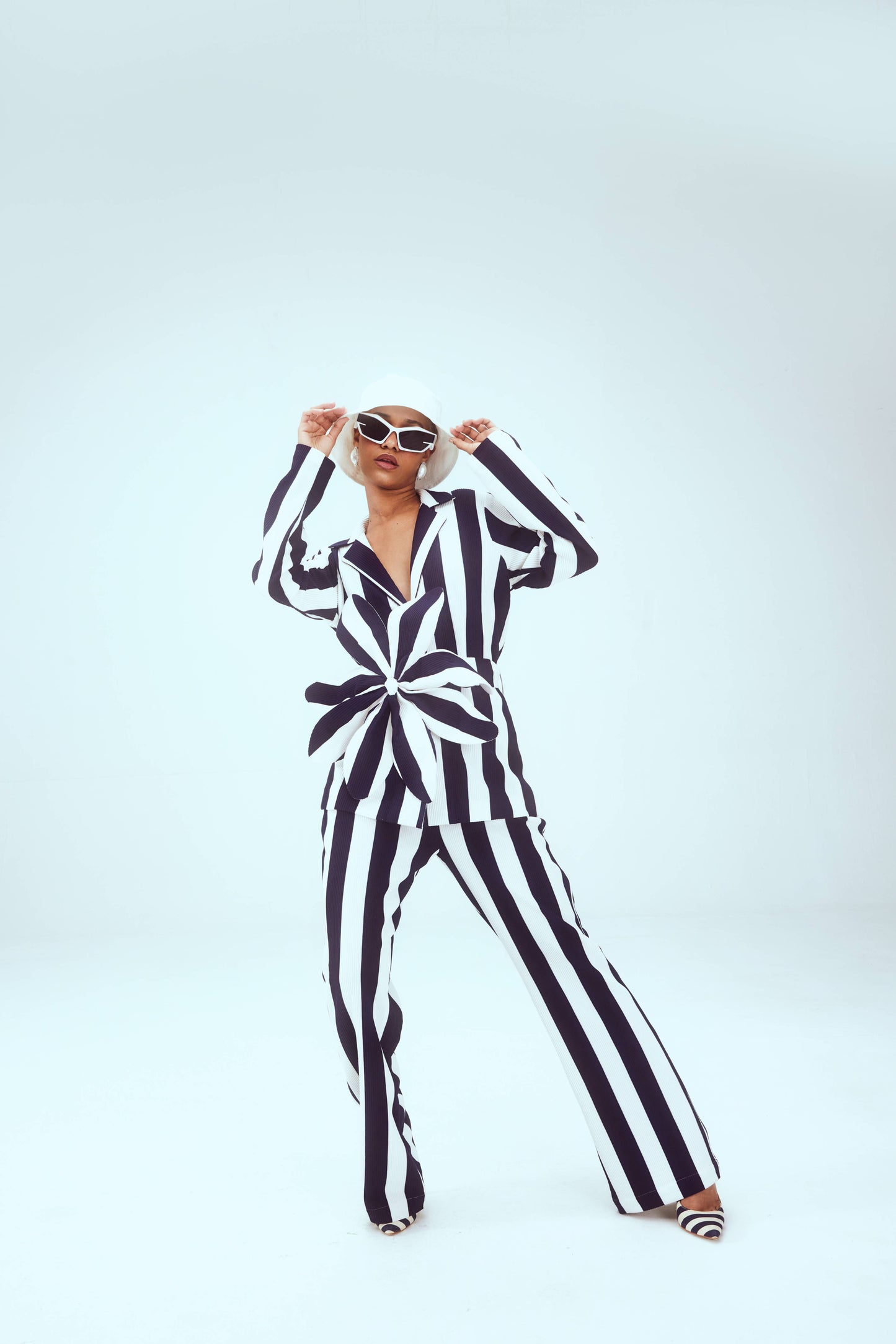 Striped pant suit
