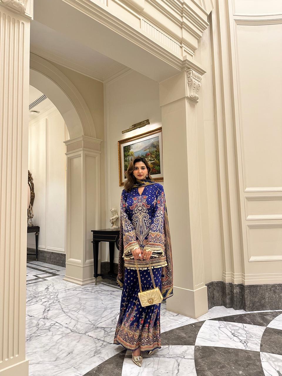 Cobalt Sharara Set