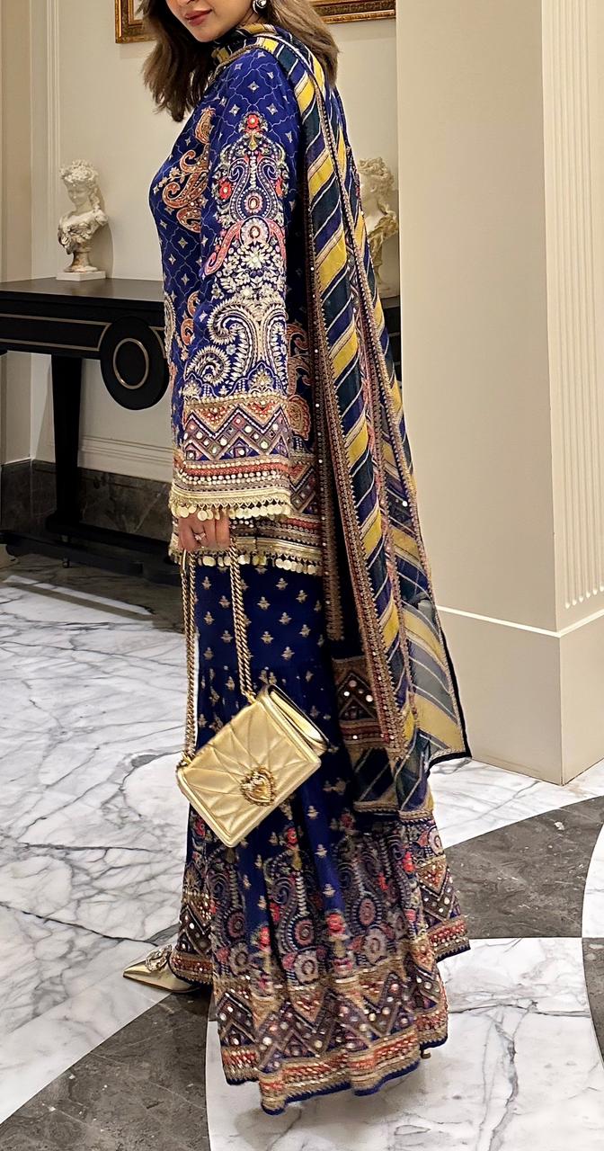 Cobalt Sharara Set