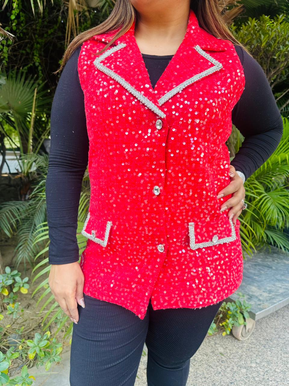 Sequin Tweed Jacket