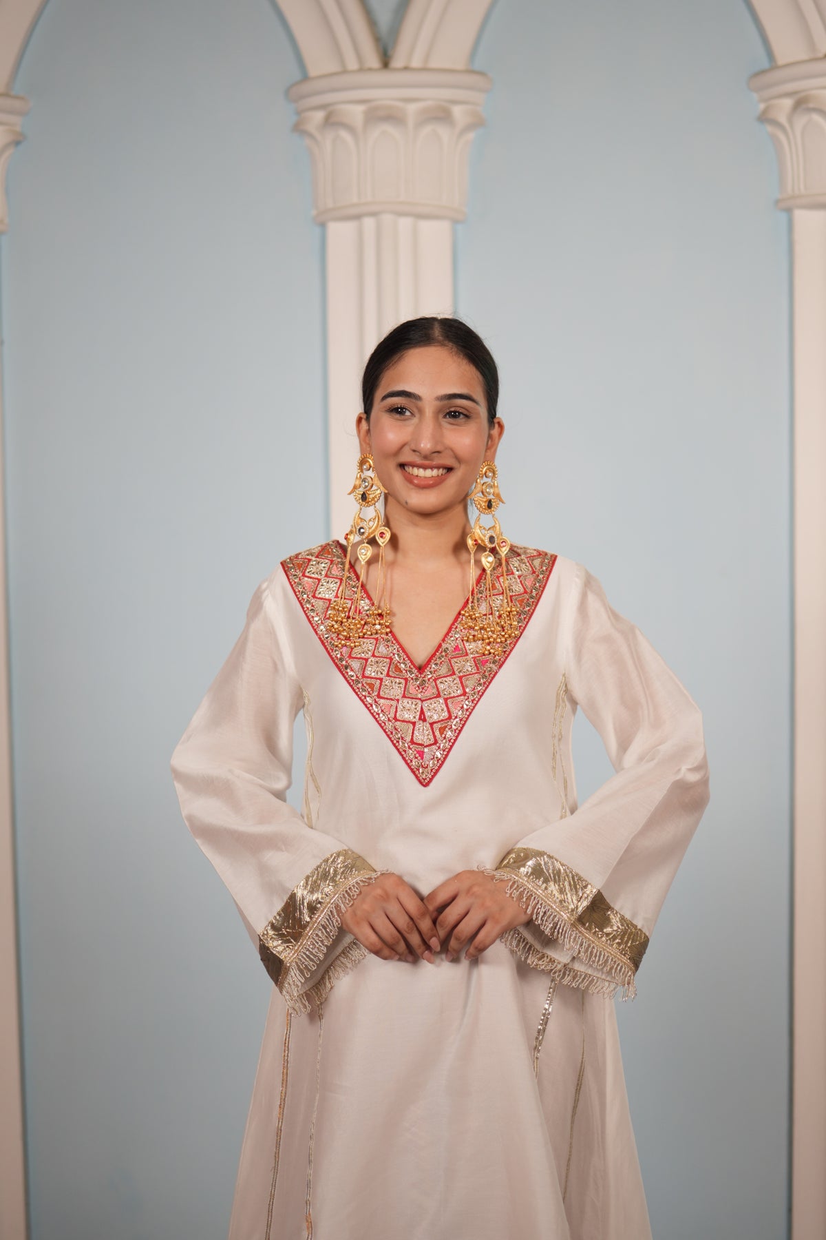 Noor Kurta Set - Red