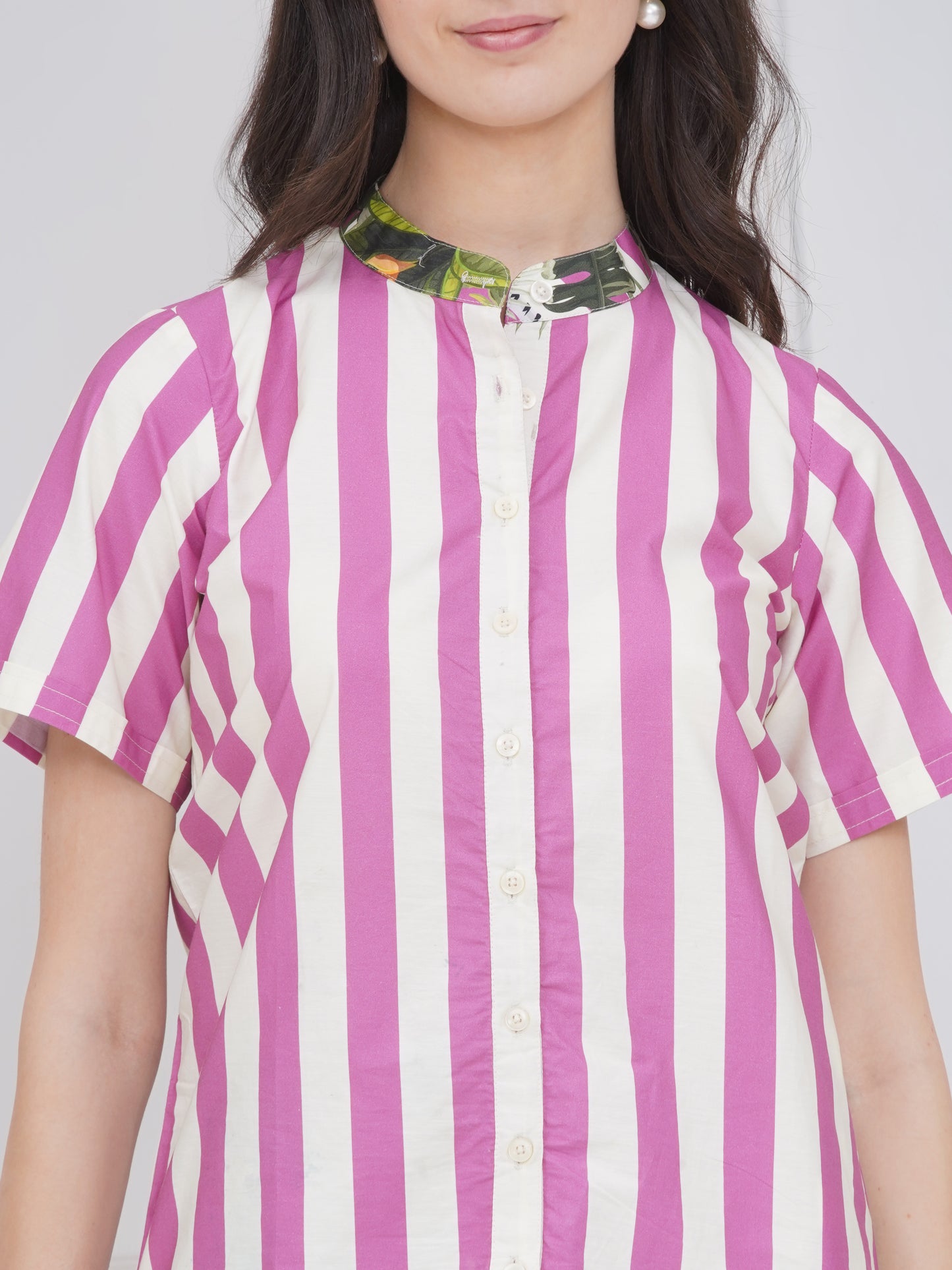 Pink Stripe Floral