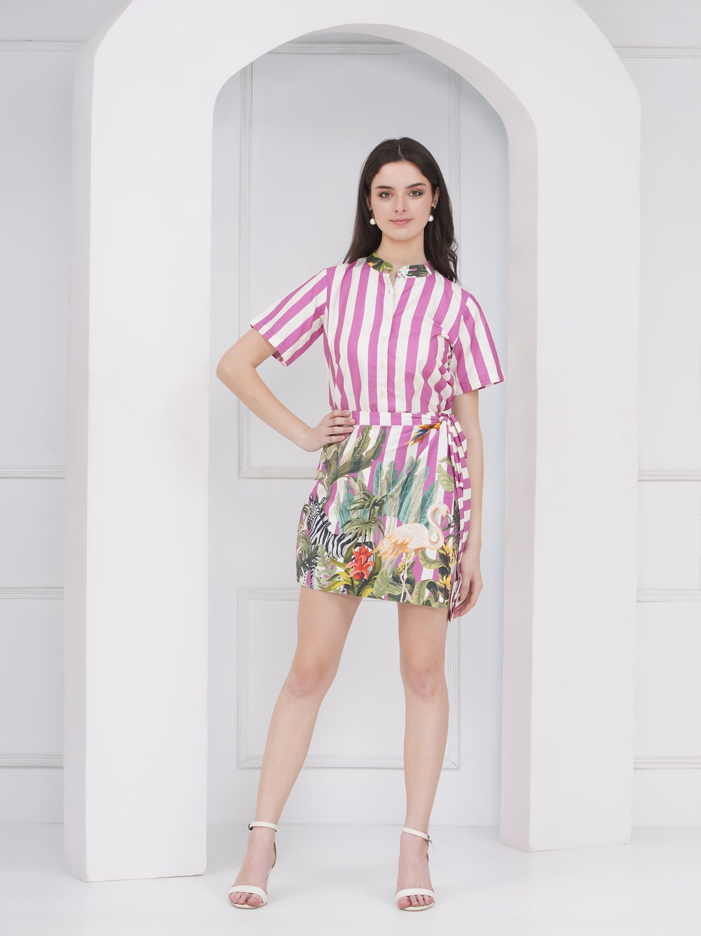 Pink Stripe Floral
