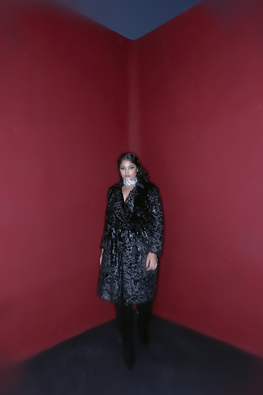 Faux fur overcoat