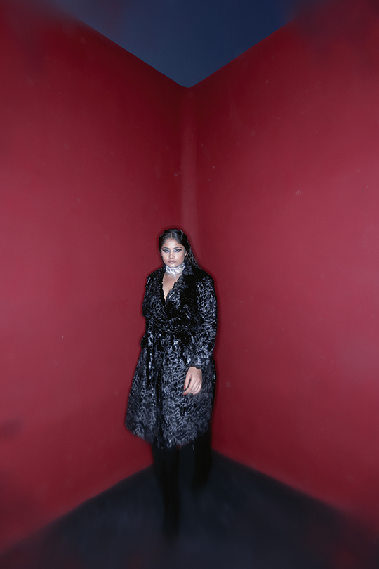 Faux fur overcoat