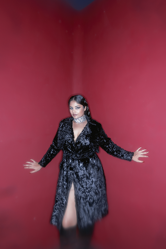 Faux fur overcoat