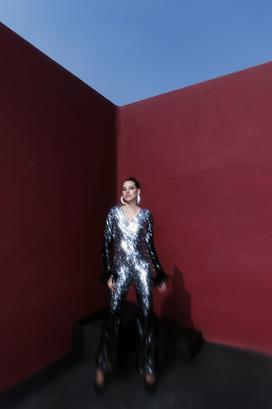 Bling feather jumpsuit