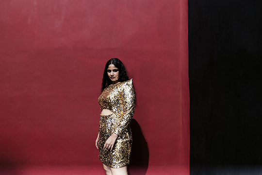 Silver gold sequin dress