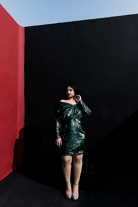Draped sequin dress